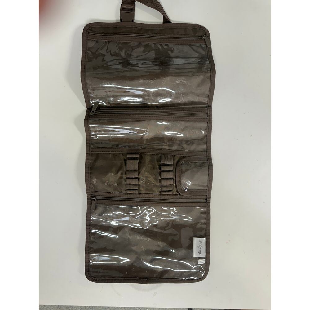 Thirty One Timeless Beauty Travel Cosmetic Bag Brown Floral - Picture 3 of 7